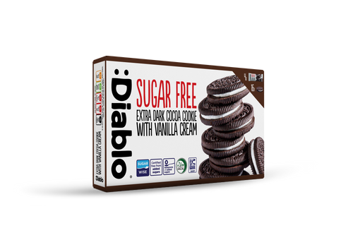 Sugar Free Extra Dark Cocoa Flavour Sandwich Cookie with Vanilla Cream (176g)